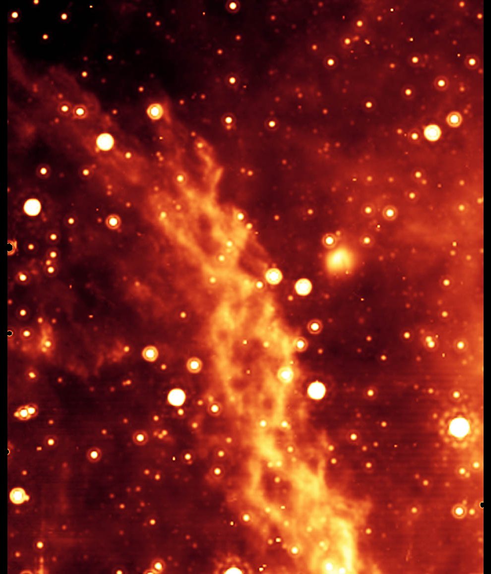 Double Helix Nebula @25,000ly mag torsion 1000xT-sol generated by the gas disc orbiting sup-mass Bl-hole at the cent-galaxy @300ly from the nebula_Spitzer ST ir 02-2006_False-Color_990w